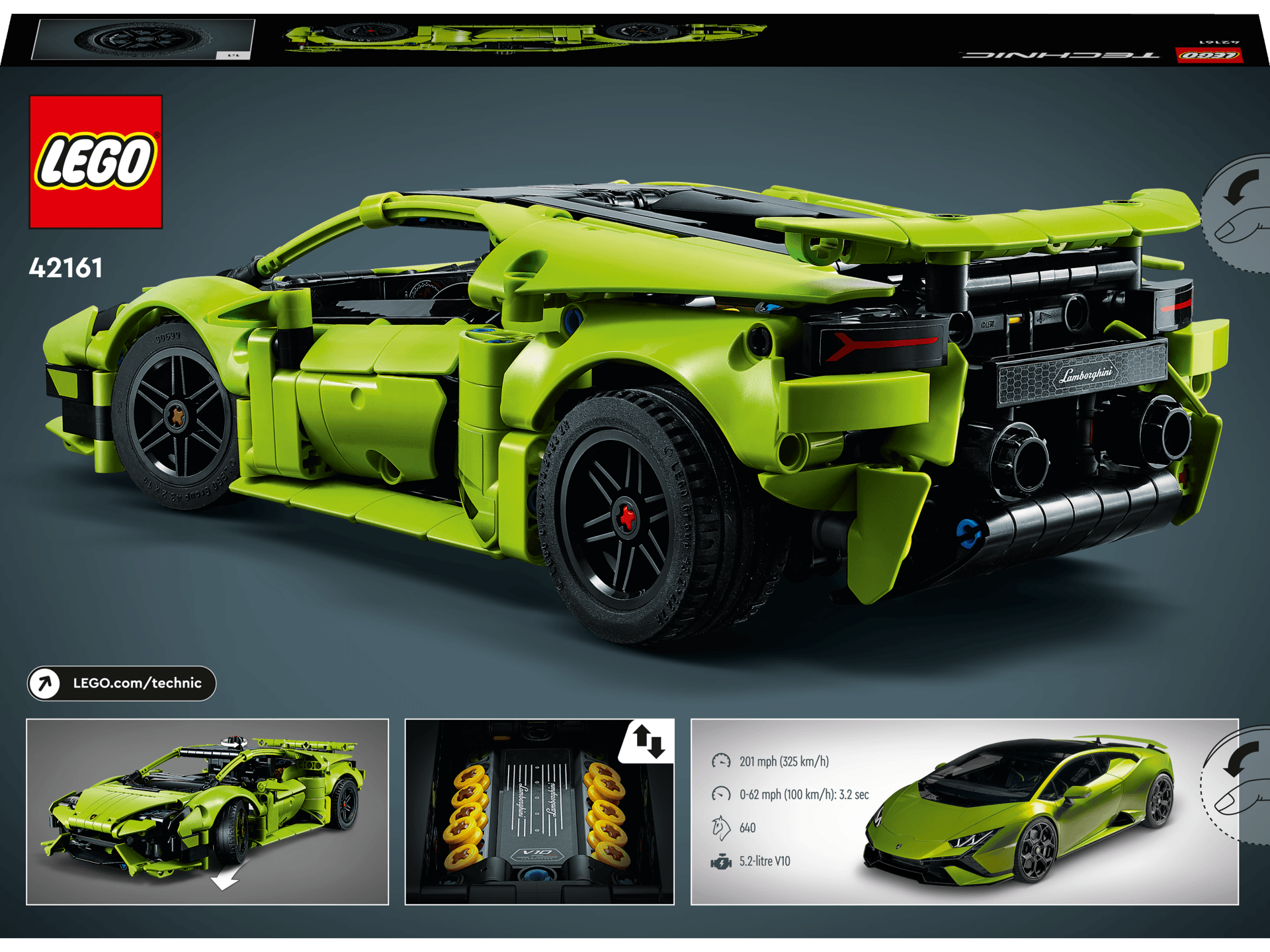 Lego® technic - lamborghini huracán tecnica 42161, 806 piese - 1 | YEO