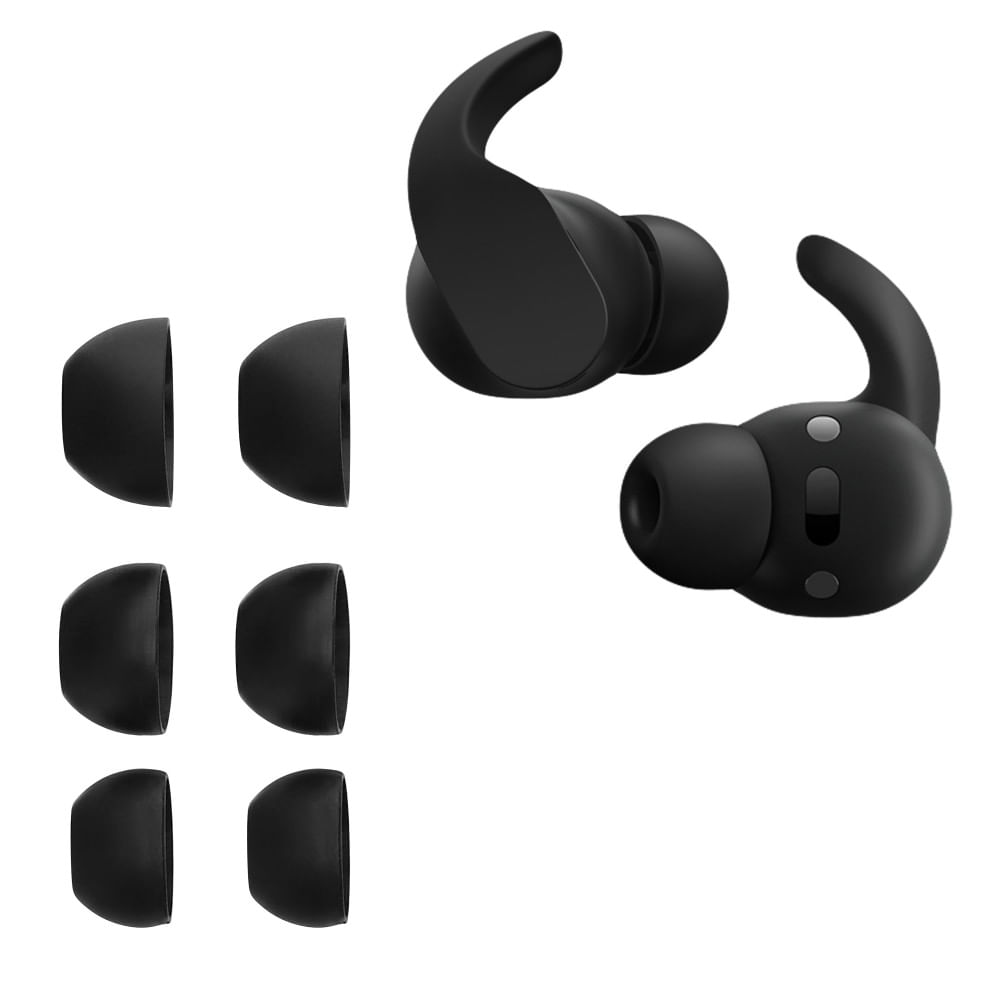 Set 6 Varfuri de schimb Kwmobile pentru Beats Fit Pro, Negru, Silicon, KWM0000259Q001C - 4 | YEO
