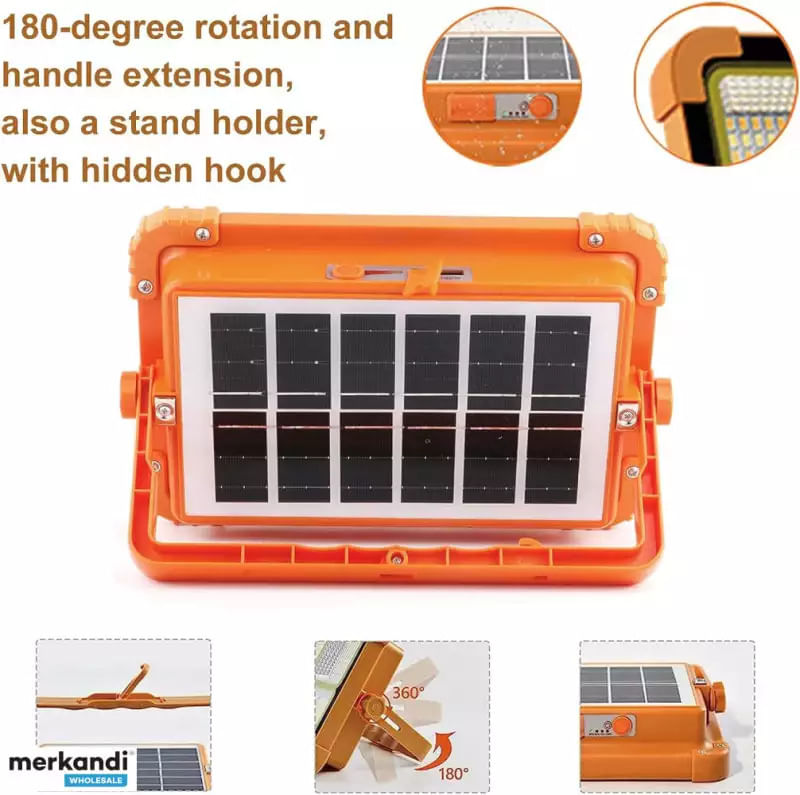 Proiector Led Solar 500W MRG M924, 336 LED, Portabil, cu acumulator, Powerbank — imaginea 5