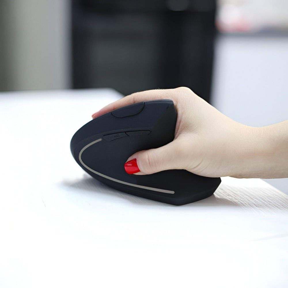 Mouse Wireless Vertical, Ergonomic, Receptor USB Nano, 2.4 GHZ, 6 Butoane, Reglabil 800/1000/1200DPI, Senzor Optic - 1 | YEO