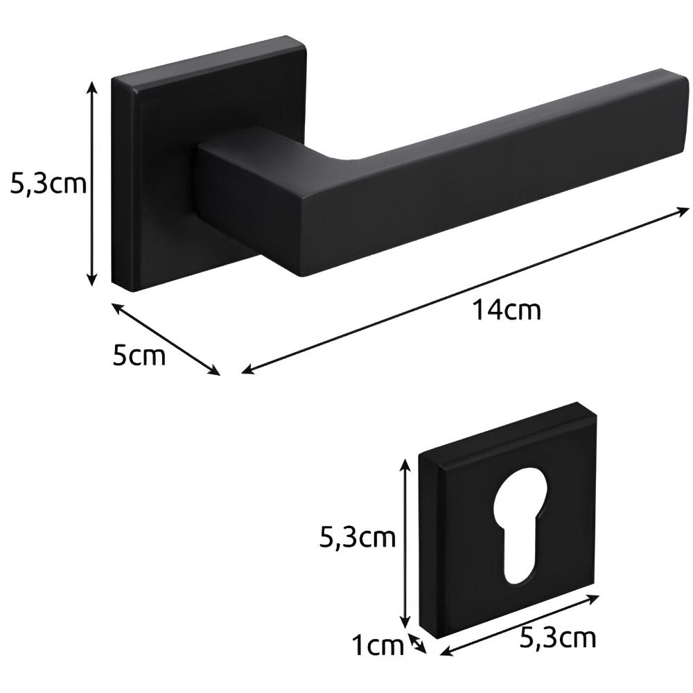 Set Maner Usa Interior cu Rozeta Cheie, Reversibil, Universal,Silentios, Reglabil, Elegant, Rezistent, din Aluminiu/Fier - 4 | YEO