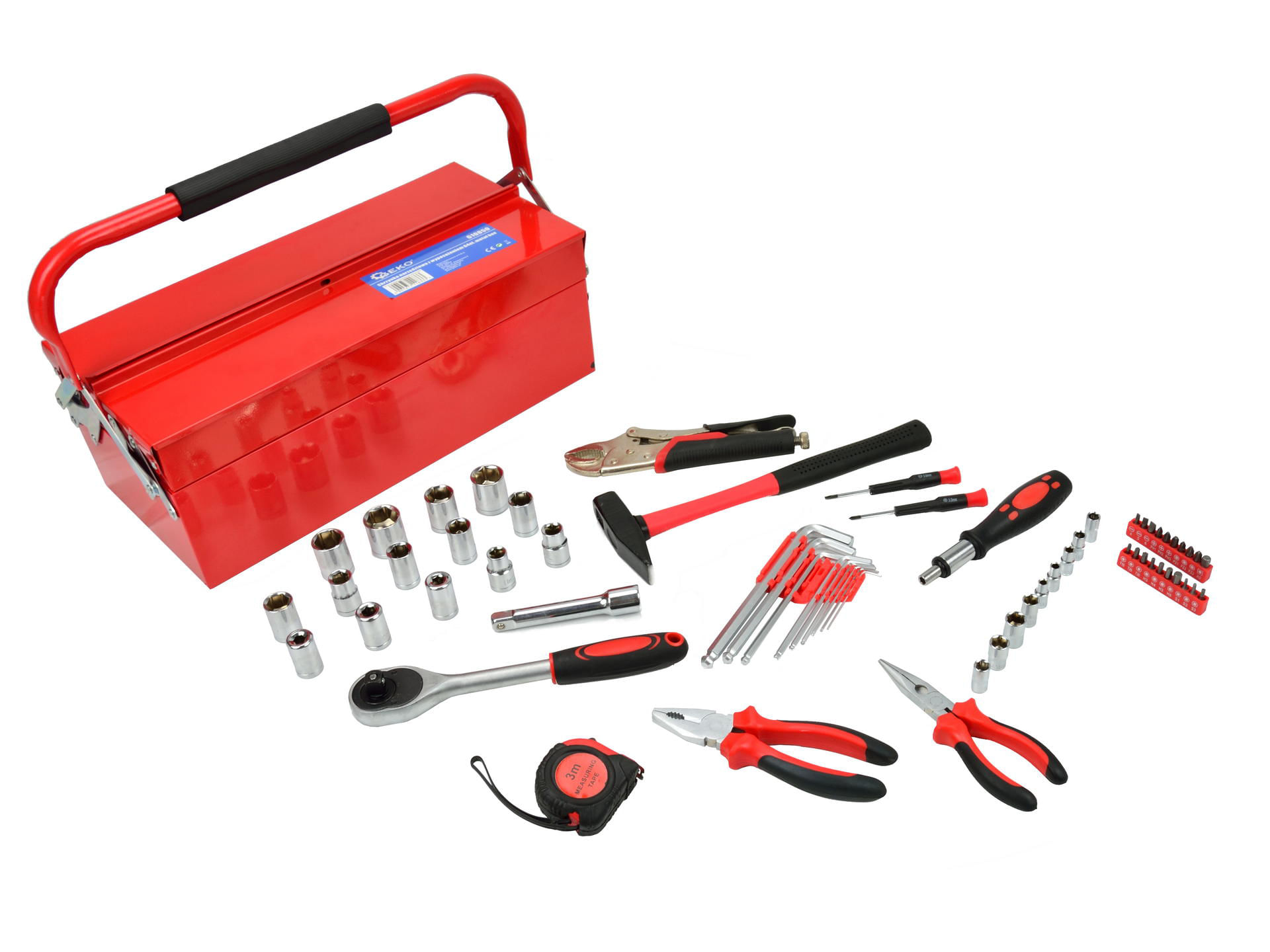 Cutie metalica pentru unelte + scule 64 piese, GEKO G10850 — imaginea 5