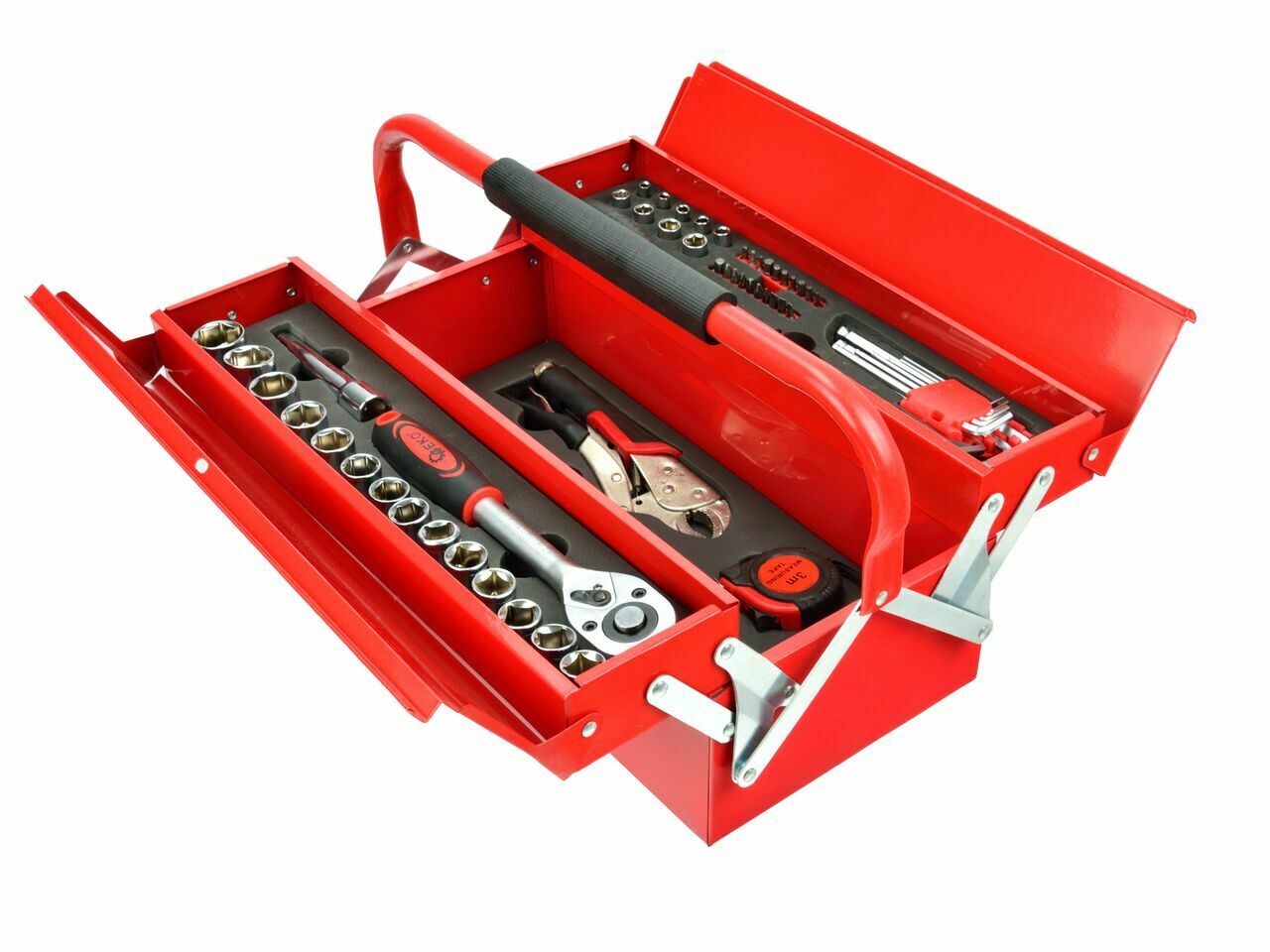 Cutie metalica pentru unelte + scule 64 piese, GEKO G10850 — imaginea 6