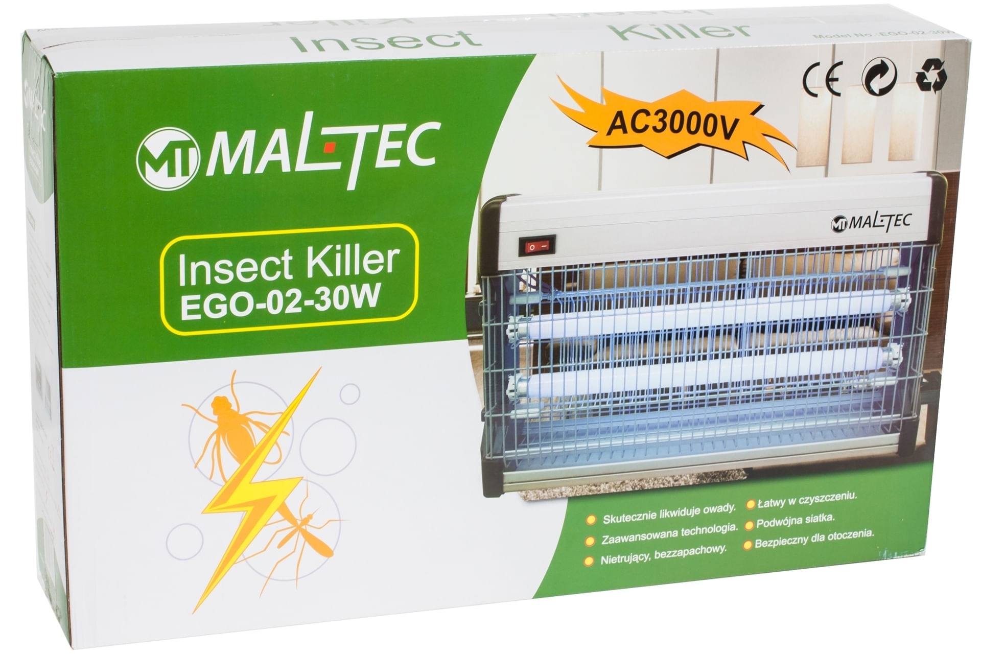 Lampa pentru insecte Maltec EGO 02 30W, 2X15W, 101534 - 4 | YEO
