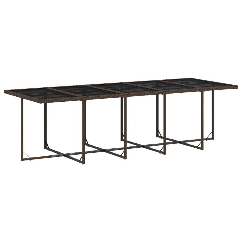 Set mobilier de gradina cu perne, 15 piese, maro, poliratan — imaginea 3
