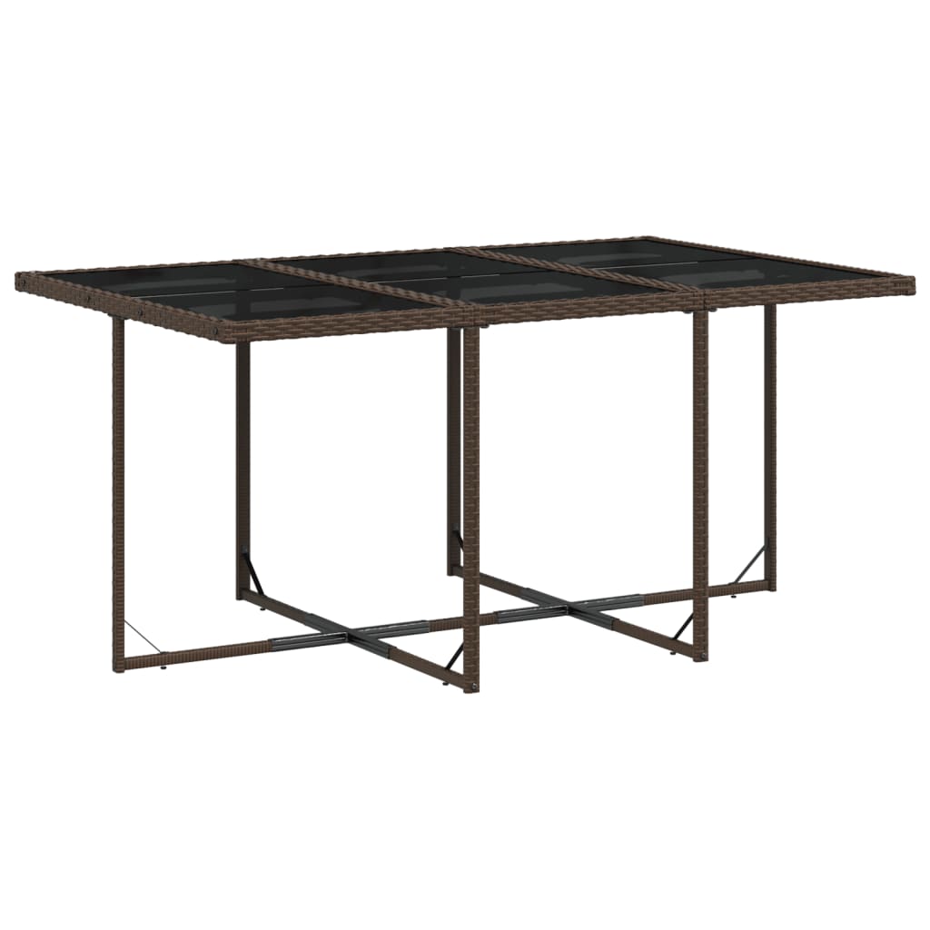 Set mobilier de gradina cu perne, 7 piese, maro, poliratan — imaginea 4