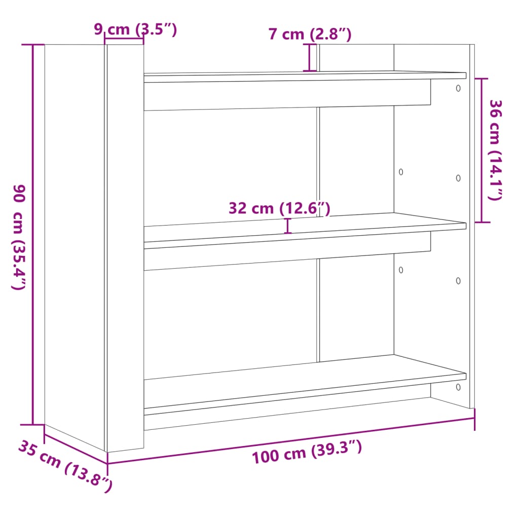 Masuta consola, stejar sonoma, 100x35x90 cm, lemn prelucrat — imaginea 8