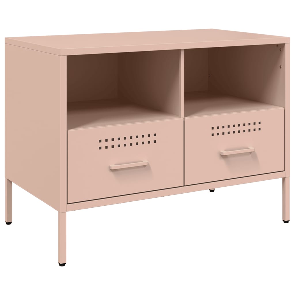 Dulap TV, 2 buc., roz, 68x39x50,5 cm, otel laminat la rece — imaginea 6