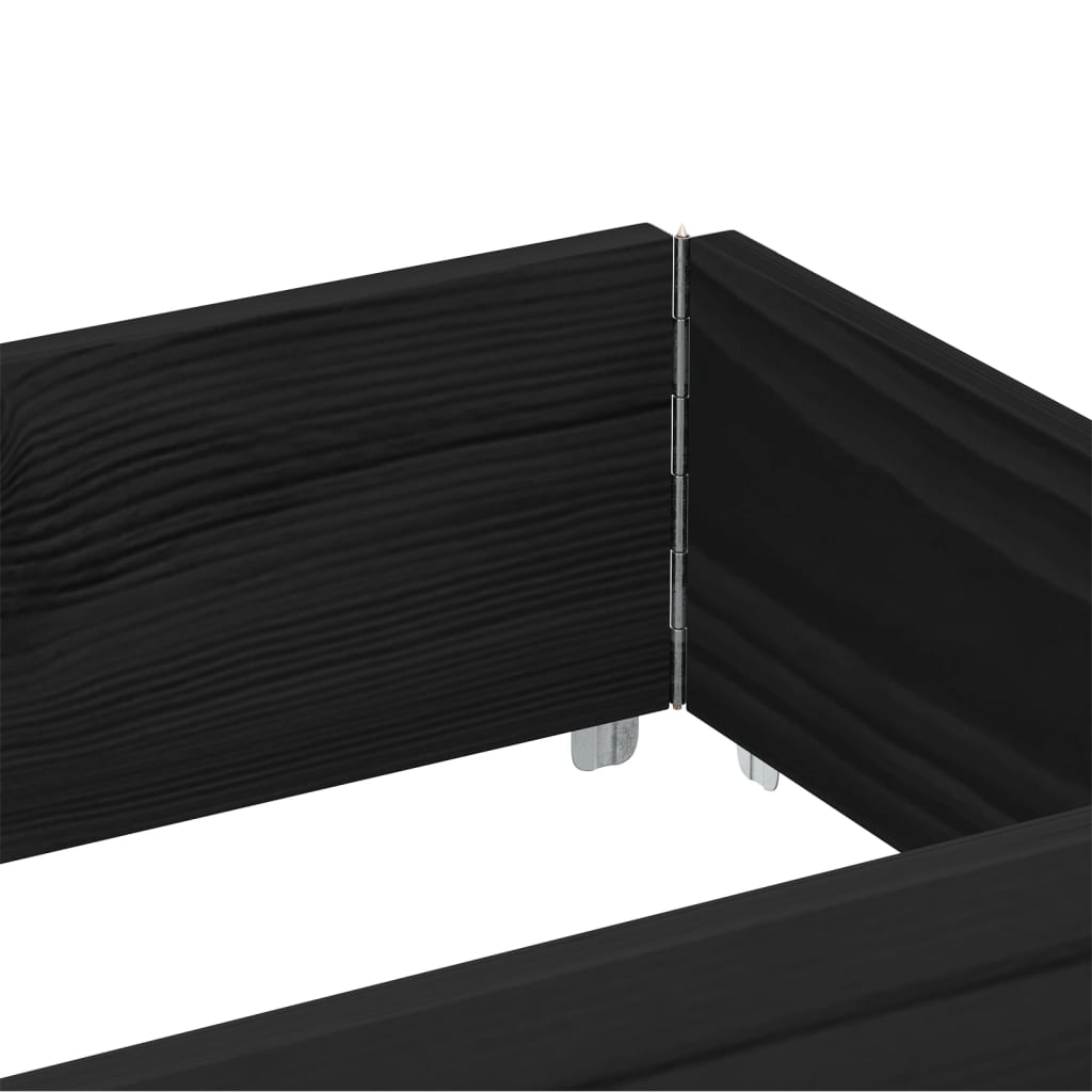 Jardiniera de gradina, negru, 150x50 cm, lemn masiv pin, mărime 150x50x41 cm — imaginea 7