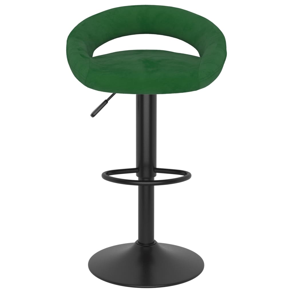 Scaune de bar, 2 buc., verde inchis, catifea — imaginea 3