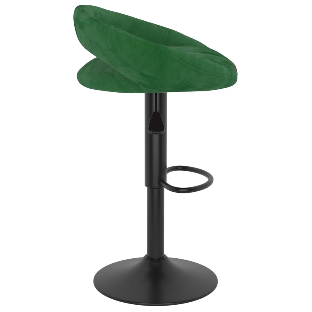 Scaune de bar, 2 buc., verde inchis, catifea — imaginea 4
