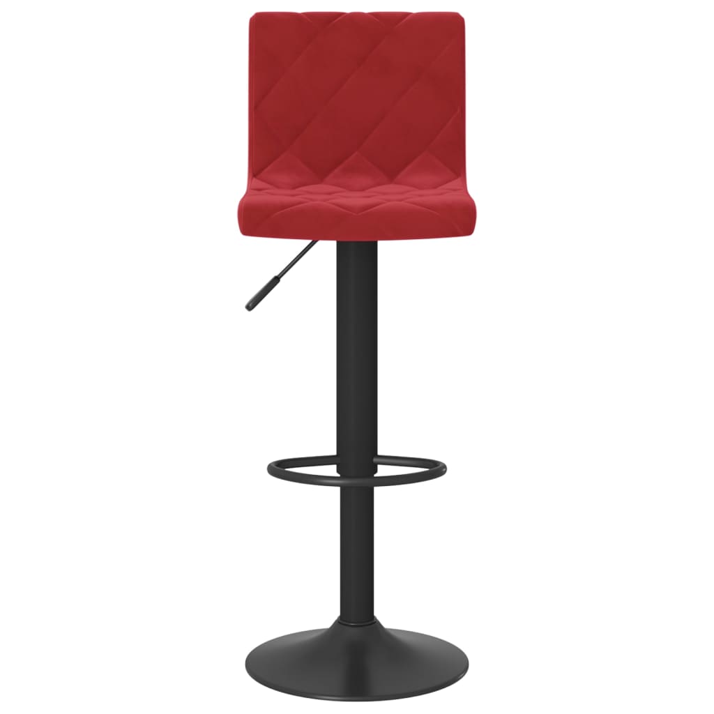Scaune de bar, 2 buc., rosu vin, catifea — imaginea 4