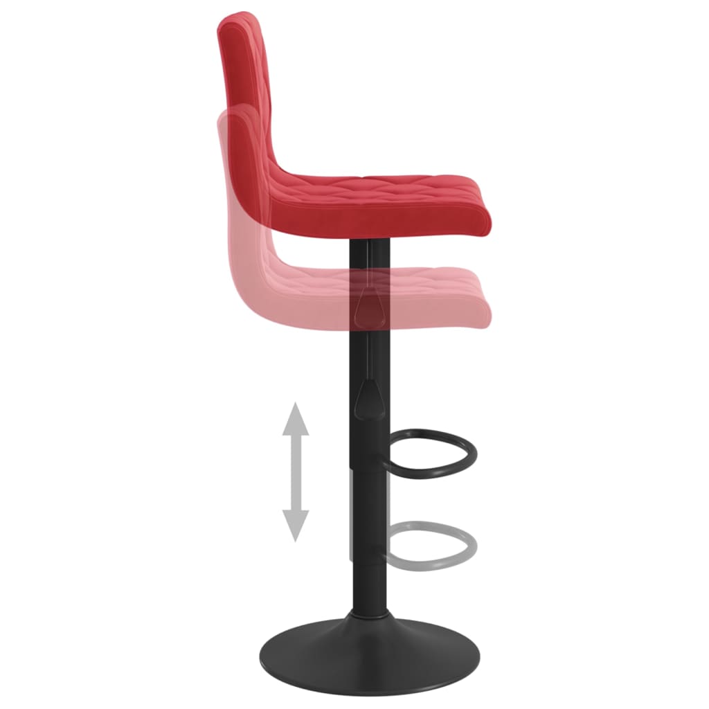 Scaune de bar, 2 buc., rosu vin, catifea — imaginea 7