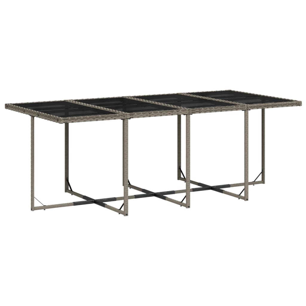 Set mobilier de gradina cu perne, 13 piese, gri, poliratan — imaginea 4