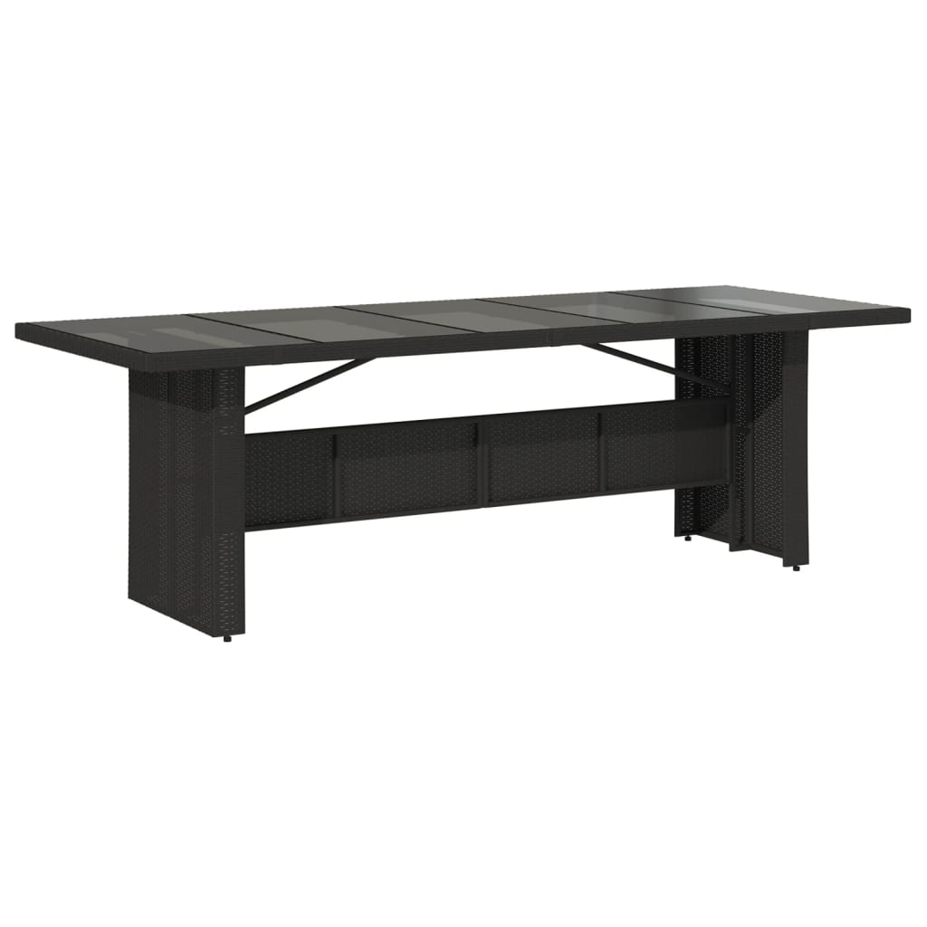 Set bistro de gradina, 11 piese, cu perne, negru, poliratan — imaginea 4
