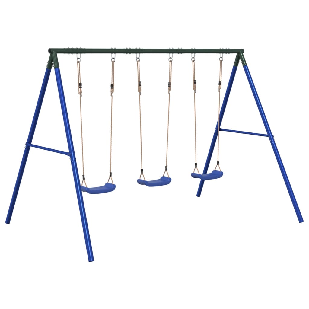 Set leagan de exterior, cu 3 leagane, albastru