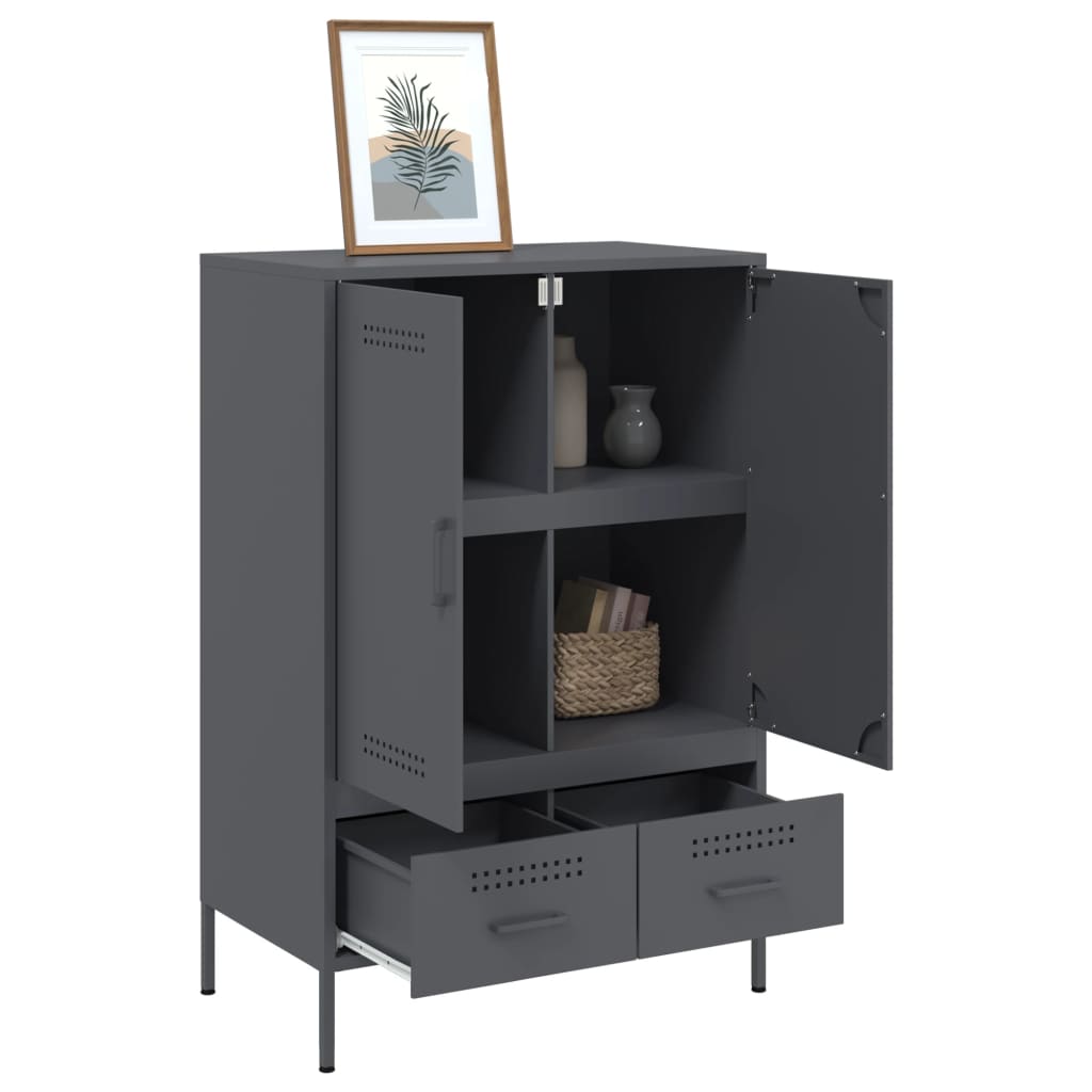 Dulap inalt, antracit, 68x39x101,5 cm, otel laminat la rece — imaginea 5