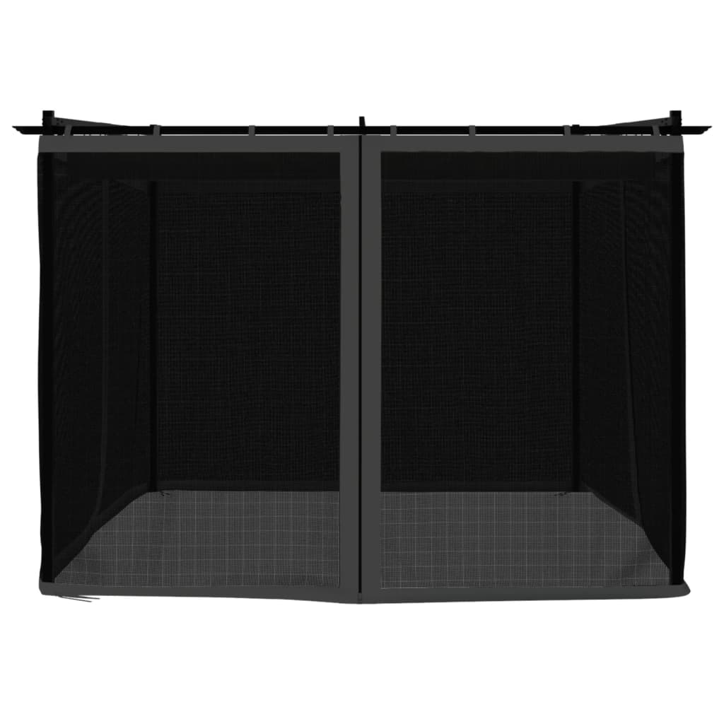 Foisor cu pereti din plasa, antracit, 3x3 m, otel — imaginea 4