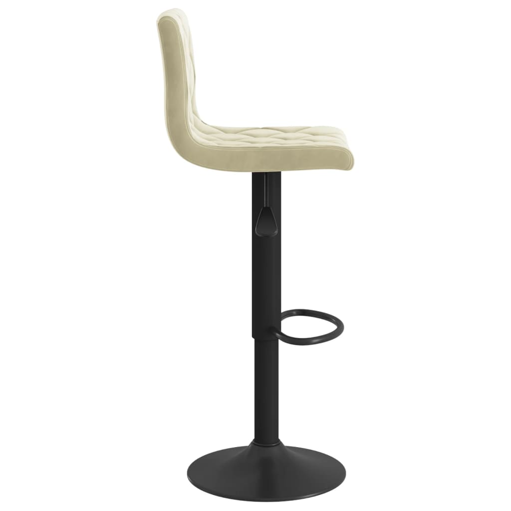 Scaune de bar, 2 buc., crem, catifea — imaginea 5