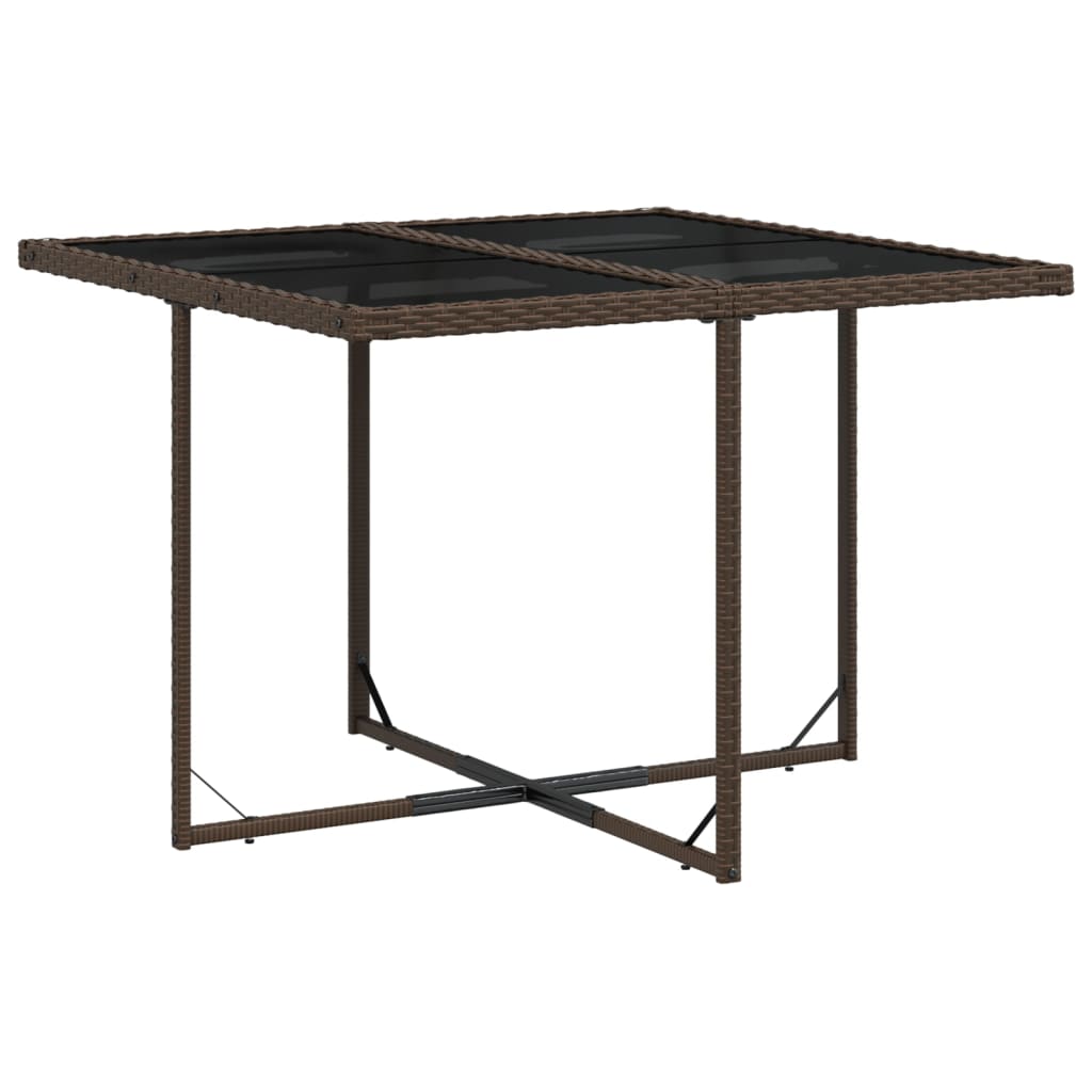 Set mobilier de gradina cu perne, 9 piese, maro, poliratan — imaginea 4