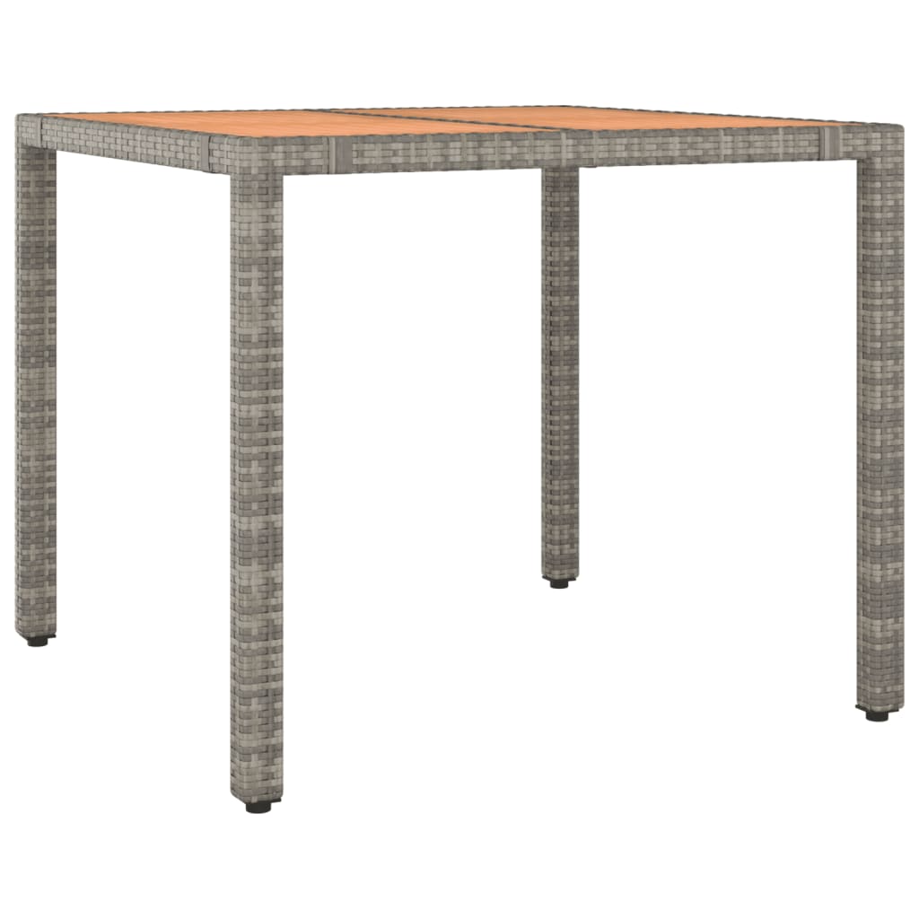 Set bistro de gradina cu perne, 3 piese, gri, poliratan — imaginea 4