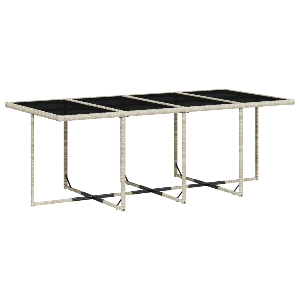 Set mobilier gradina cu perne, 9 piese, gri deschis, poliratan — imaginea 3