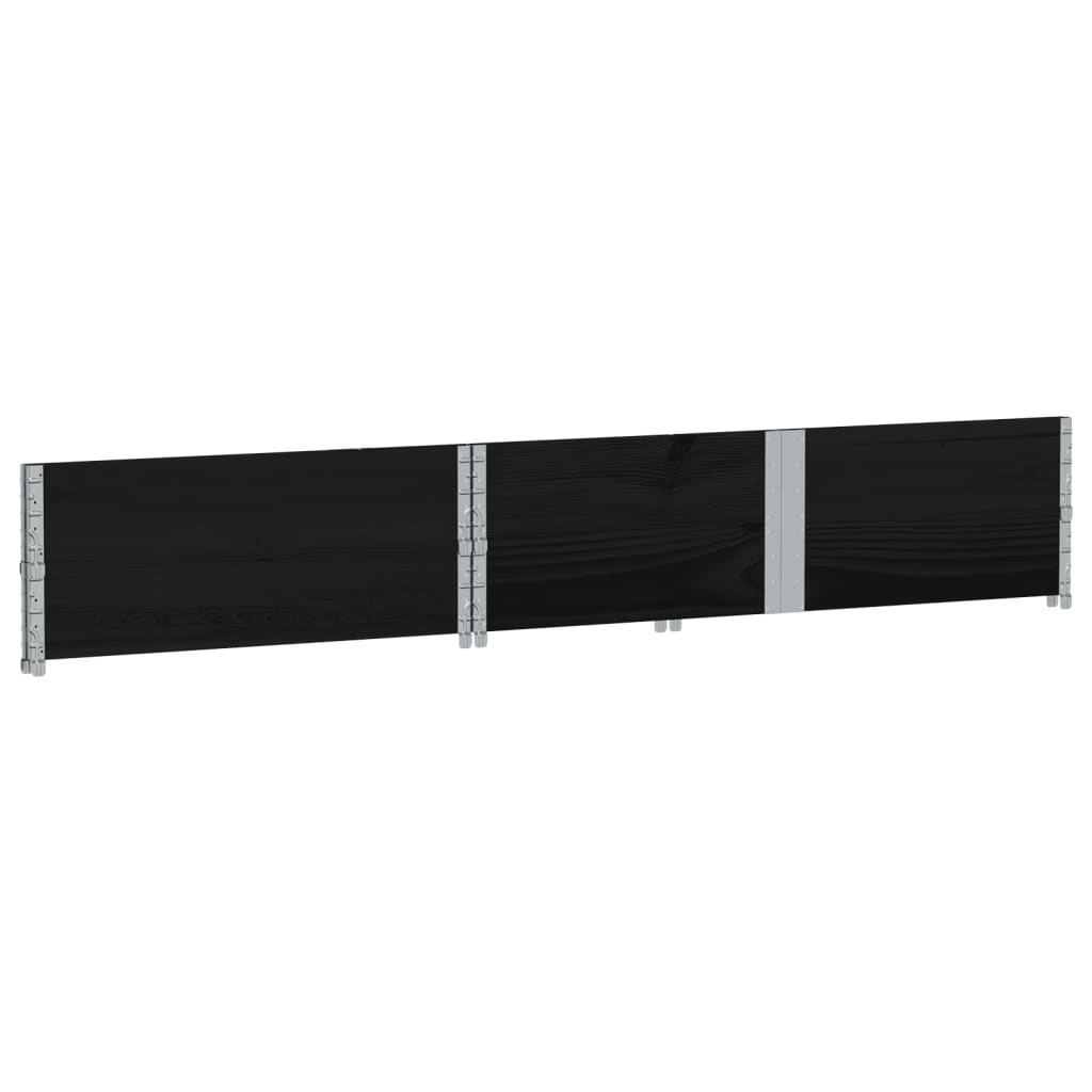 Jardiniera de gradina, negru, 150x100 cm, lemn masiv pin, mărime 150x100x41 cm — imaginea 4