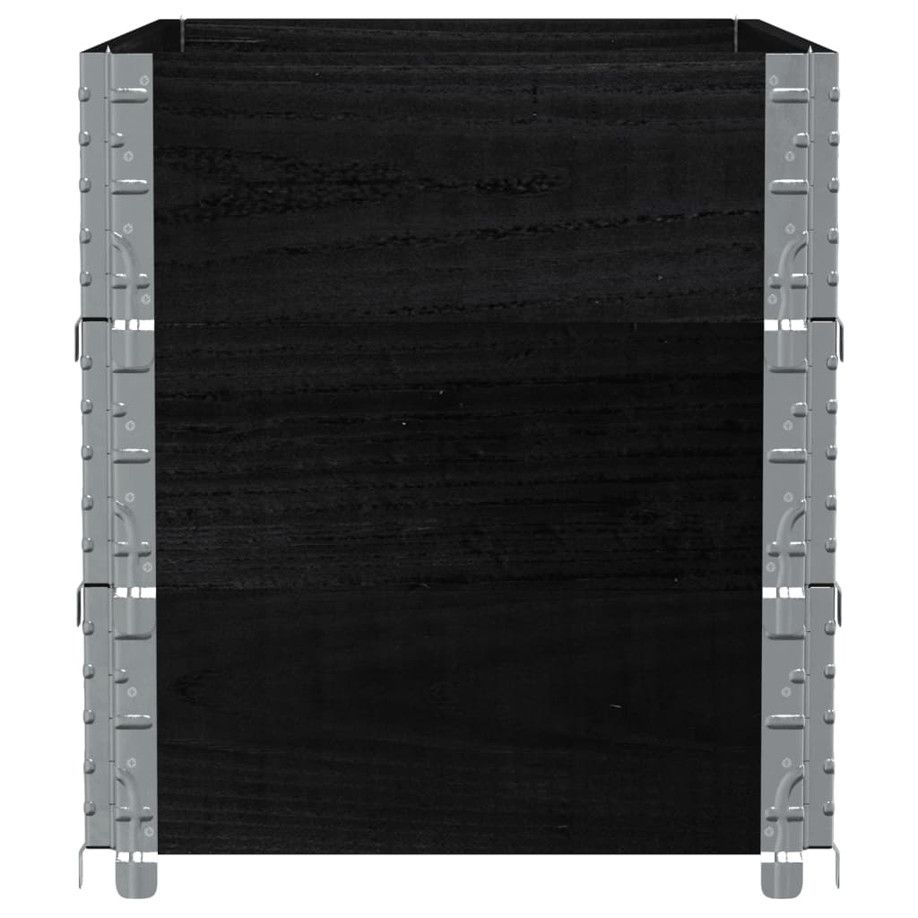 Jardiniera de gradina, negru, 100x50 cm, lemn masiv pin, mărime 100x50x60.5 cm — imaginea 4