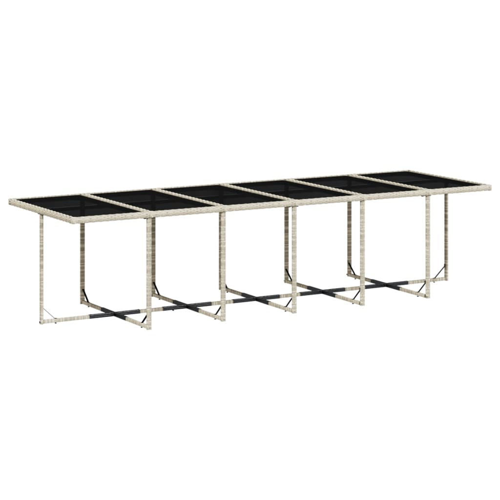 Set mobilier de gradina cu perne 17 piese gri deschis poliratan — imaginea 4