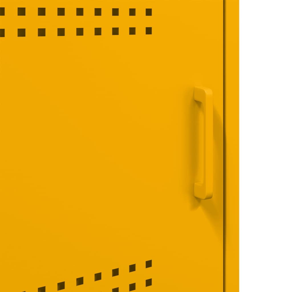 Noptiere 2 buc. galben mustar 36x39x68 cm otel laminat la rece — imaginea 12