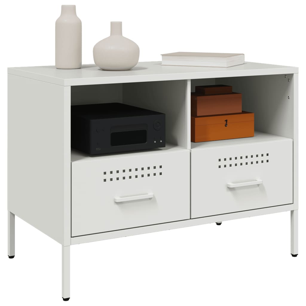 Dulap TV, alb, 68x39x50,5 cm, otel laminat la rece — imaginea 4