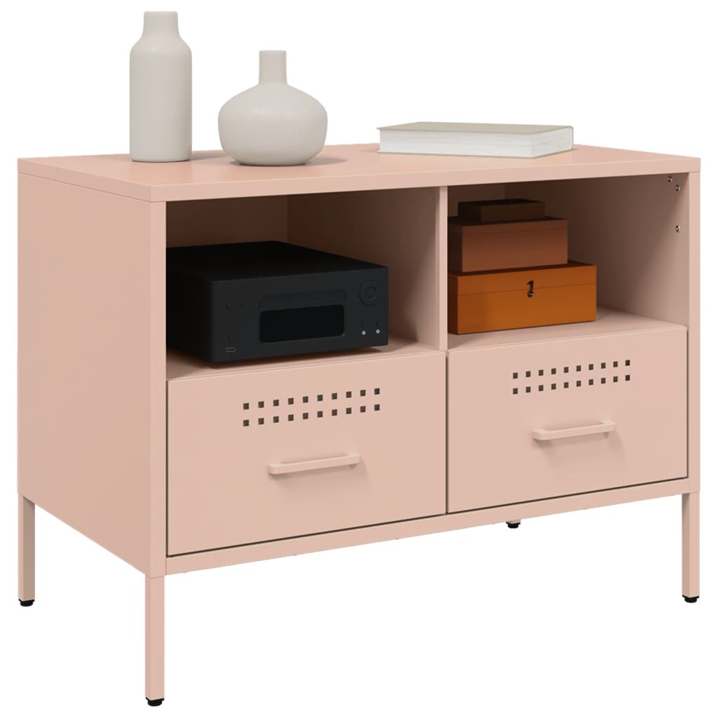 Dulap TV, roz, 68x39x50,5 cm, otel laminat la rece — imaginea 4