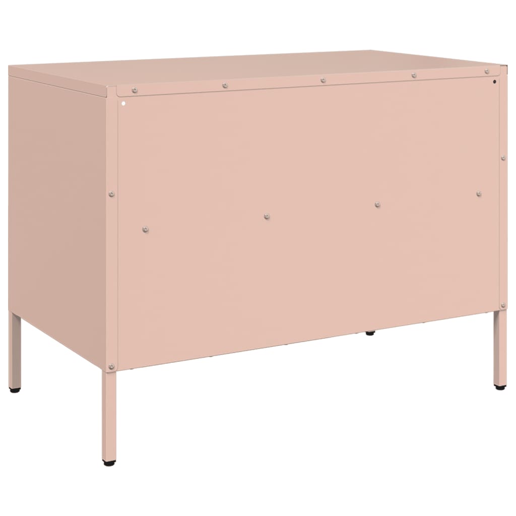 Dulap TV, roz, 68x39x50,5 cm, otel laminat la rece — imaginea 8