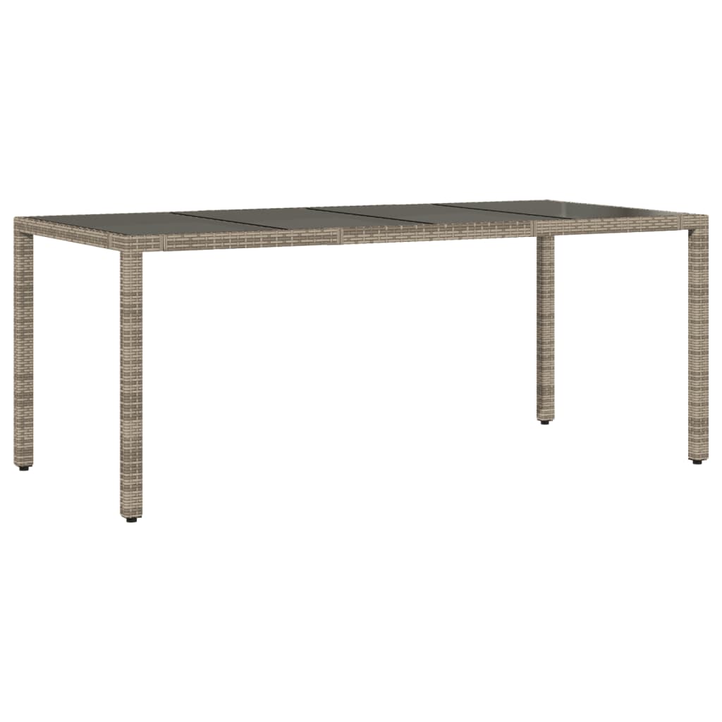 Set bistro de gradina cu perne, 9 piese, gri, poliratan — imaginea 4