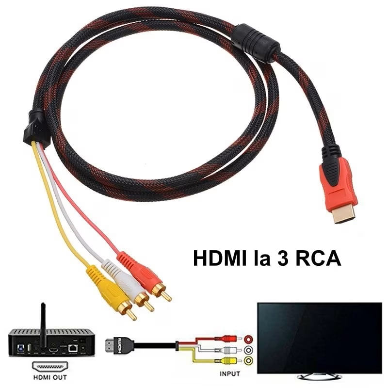 Cablu HDMI la 3 RCA MRG M1001, 1080p , Cablu Video 140 cm, Fara Convertor - 2 | YEO