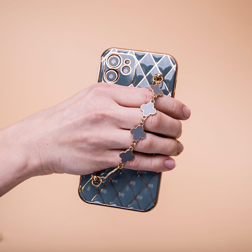 Husa Hand Grip Glamour Bling pentru Samsung Galaxy A12 / M12, Verde - imagine 3