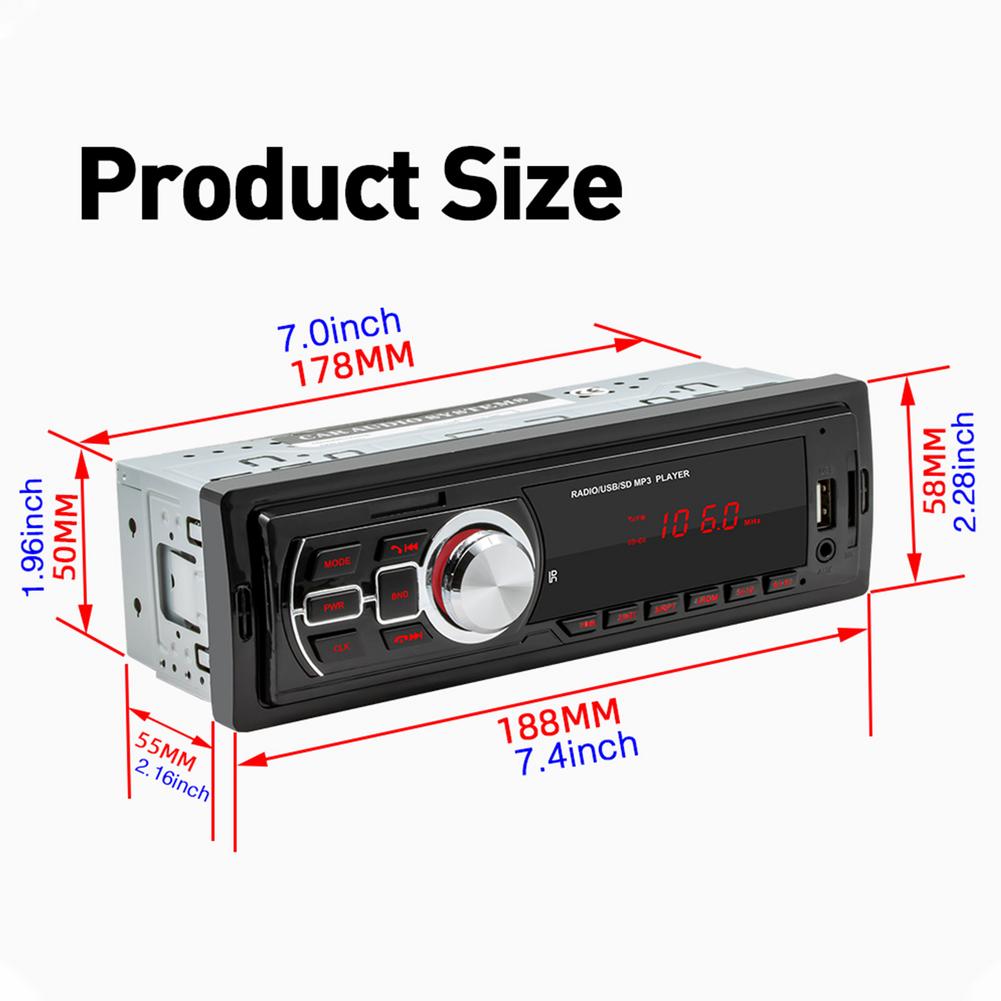 Casetofon Auto MRG A-626, Bluetooth, cu telecomanda, Hands-free, Display rosu - 1 | YEO