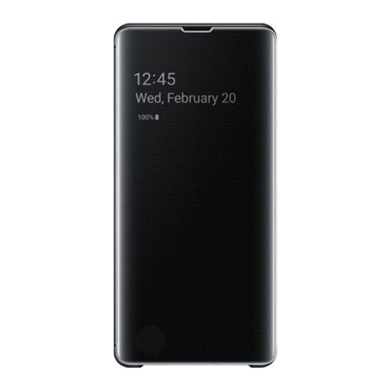 Husa Flip Clearview High Quality pentru Samsung Galaxy S10+/S10 Plus, Negru