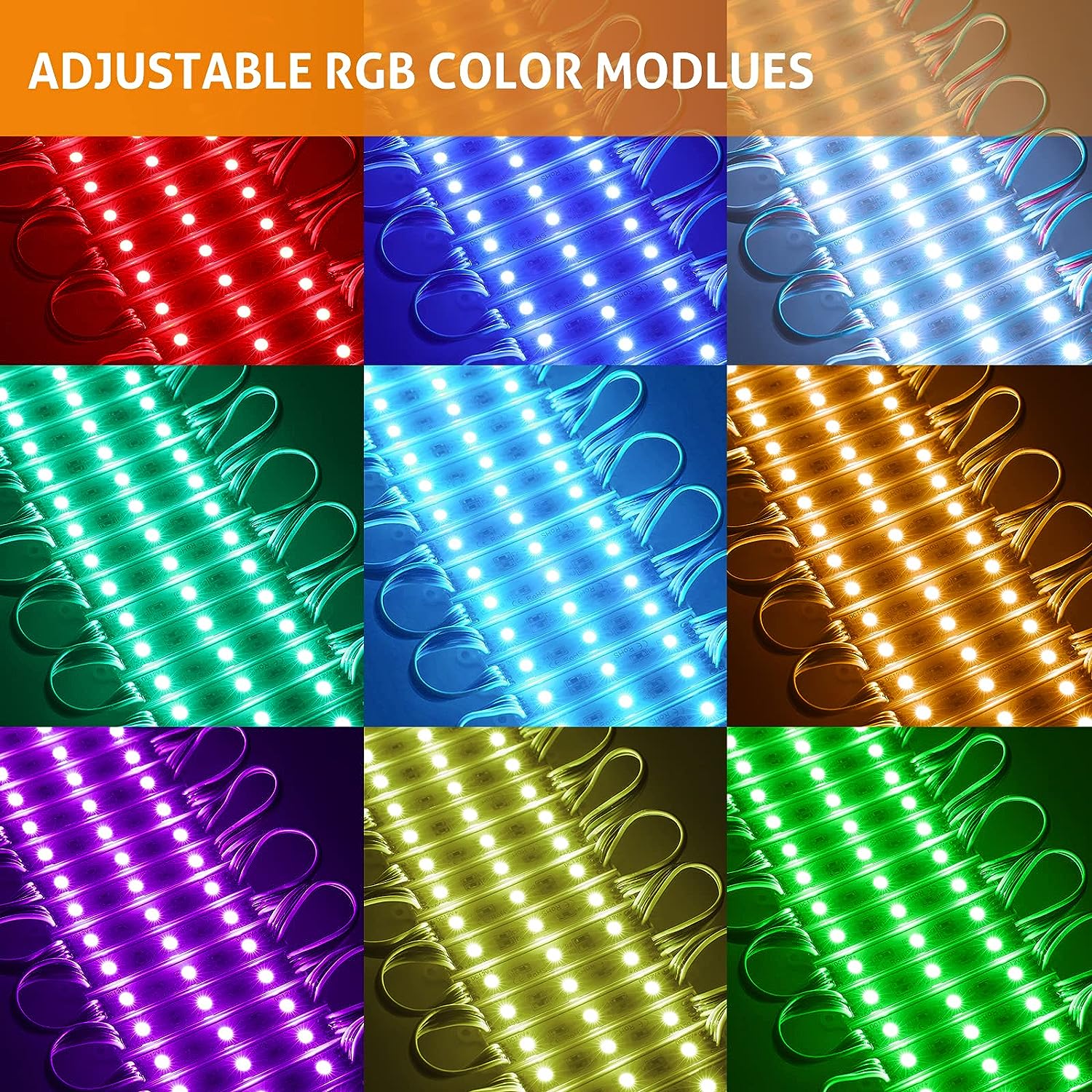 Set 20x Modul 3 Led SMD RGB MRG M912, SMD 5050, 12v, Multicolor