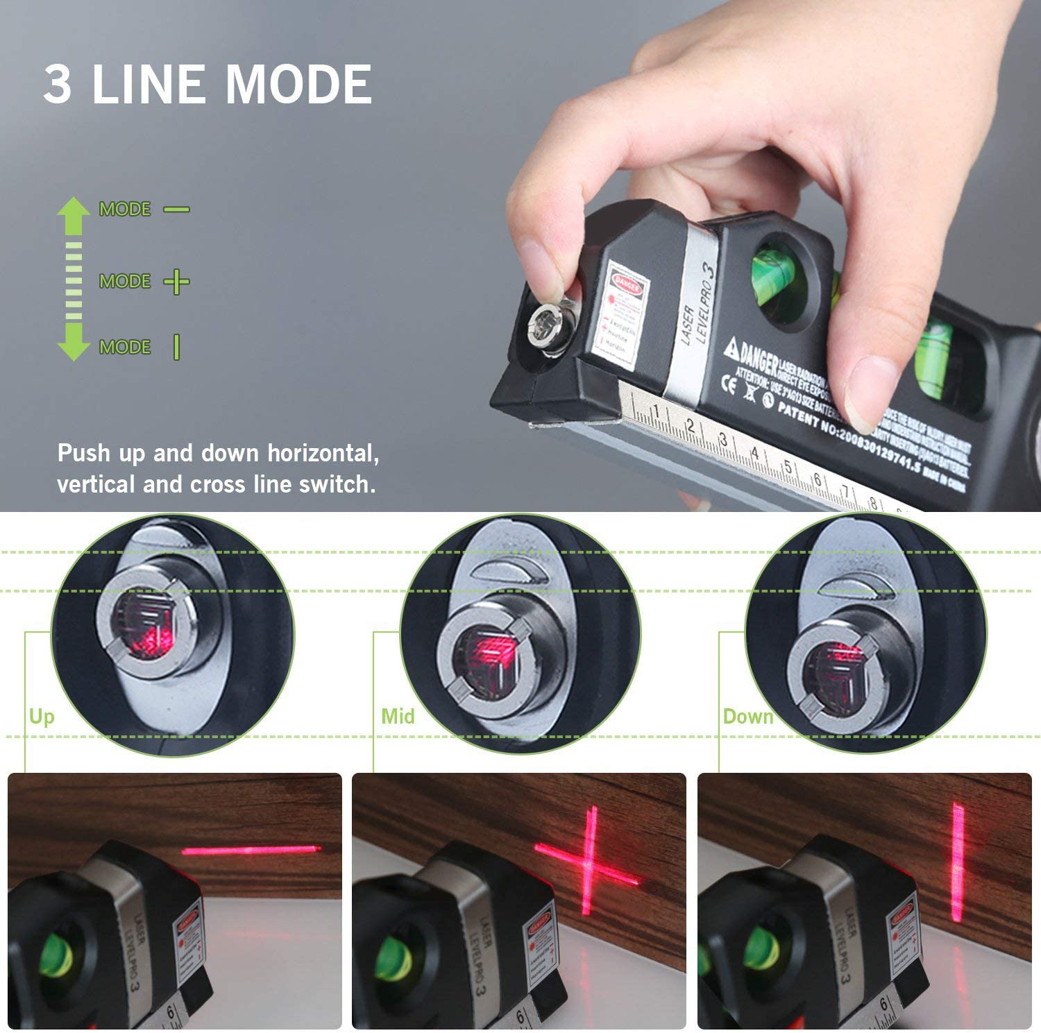 Nivela cu Laser MRG MPRO3, cu Rigla, Ruleta, Boloboc - 4 | YEO