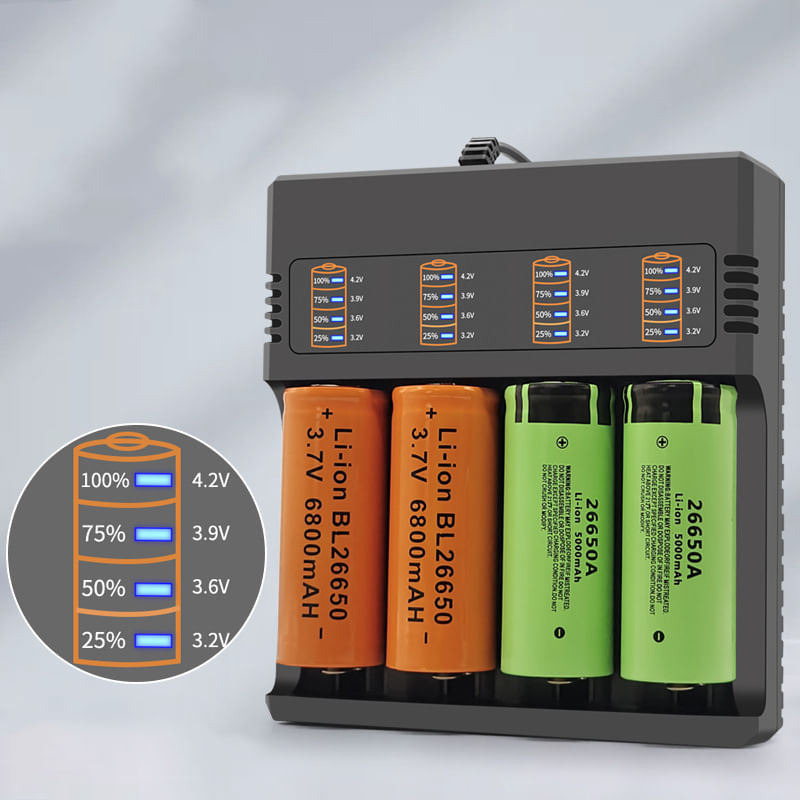 Incarcator Li-ion MRG MS484AX , Acumulator 18650 3,7V, 4 Slot, 4Ah, 220V - 2 | YEO