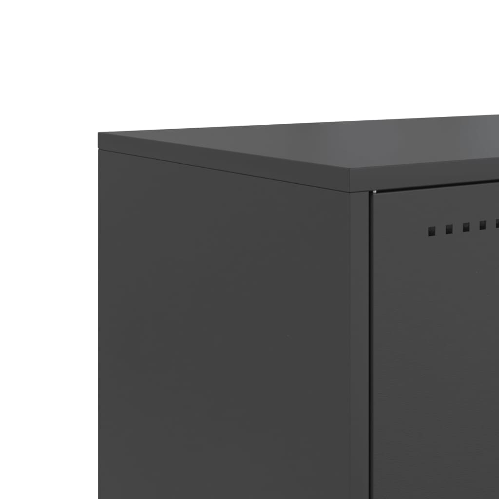 Dulap TV, negru, 68,5x39x60,5 cm, otel — imaginea 10