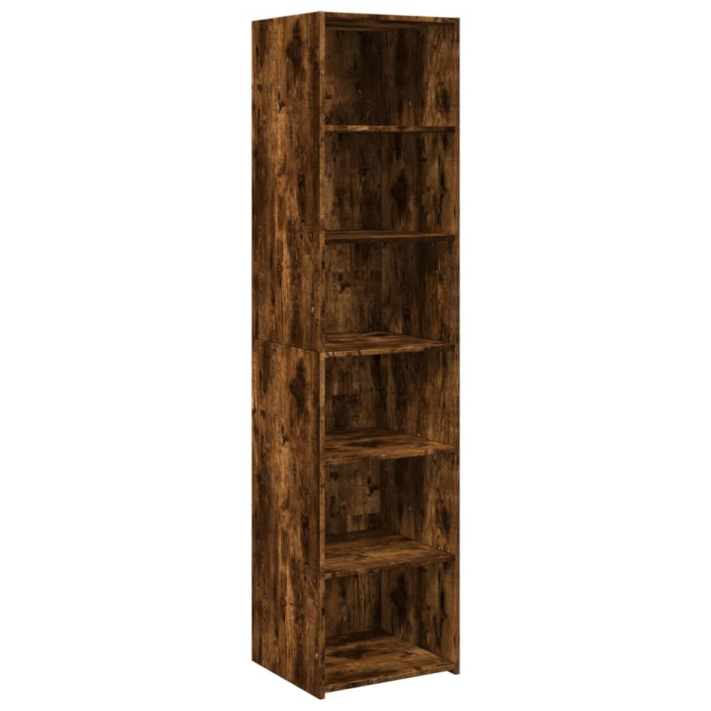 Dulap inalt, stejar fumuriu, 45x41x185 cm, lemn prelucrat