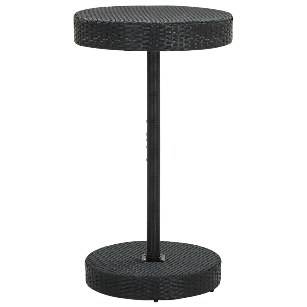 Set mobilier bar de gradina cu perne, 3 piese, negru, poliratan — imaginea 5