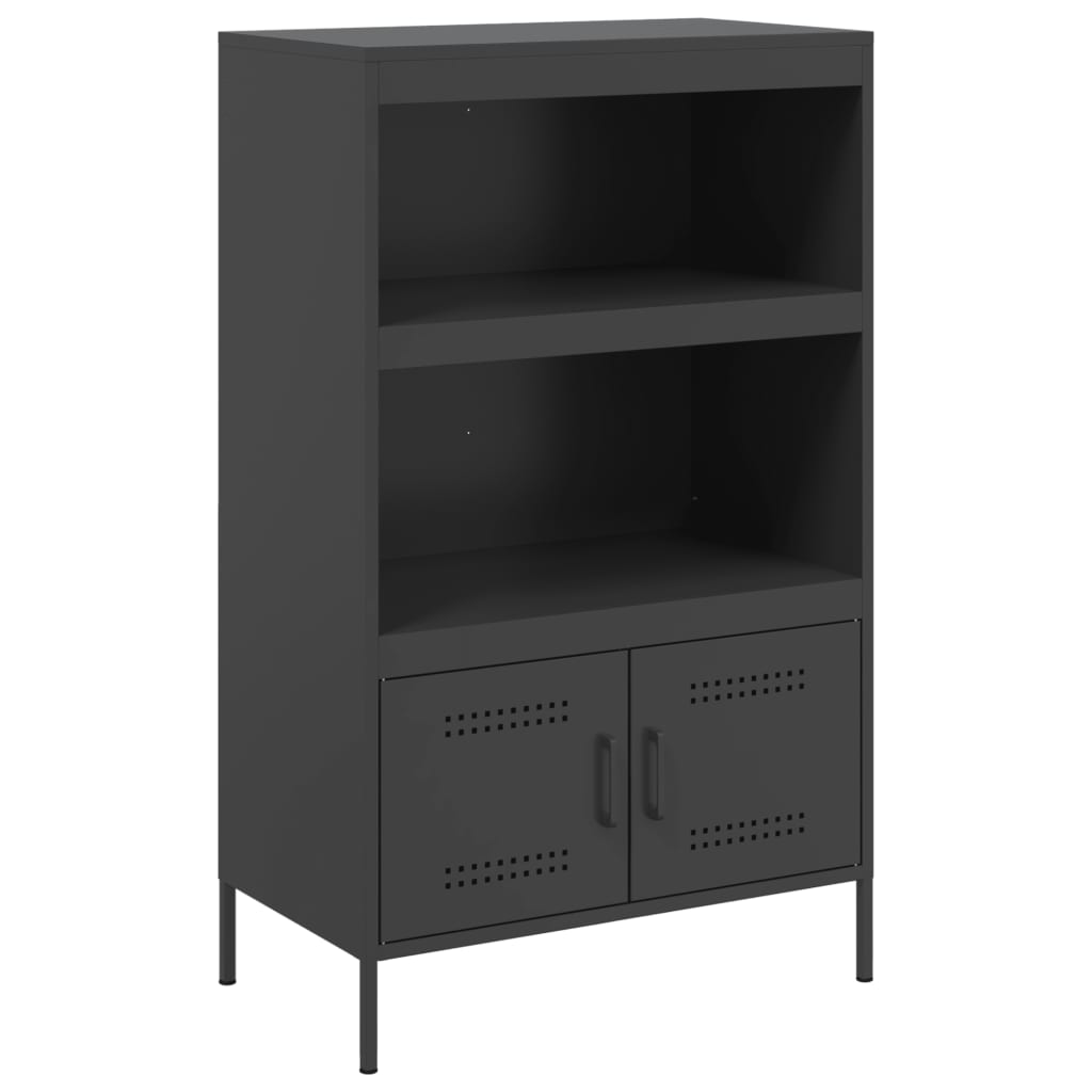 Dulap inalt, negru, 68x39x113 cm, otel