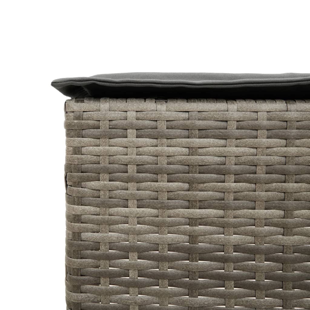 Set mobilier bar de gradina, cu perne, 5 piese, gri, poliratan — imaginea 6