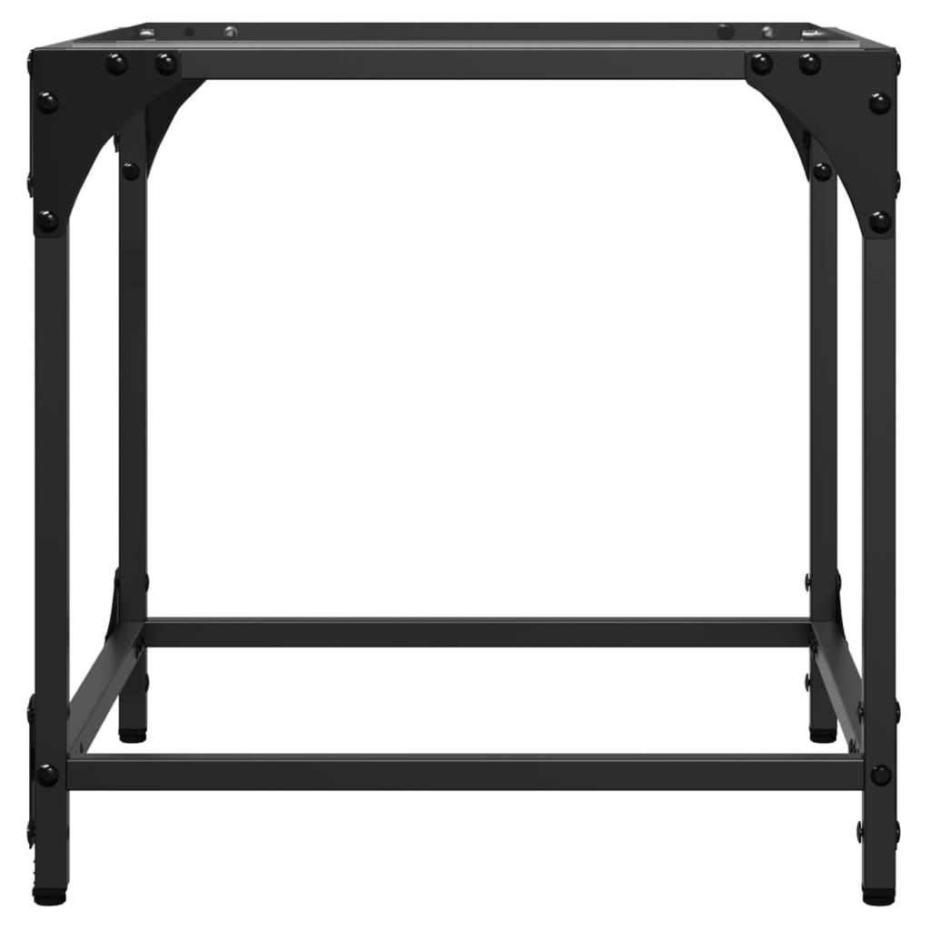Mese cafea blat din sticla transparenta 2 buc. 40x40x40 cm otel — imaginea 4
