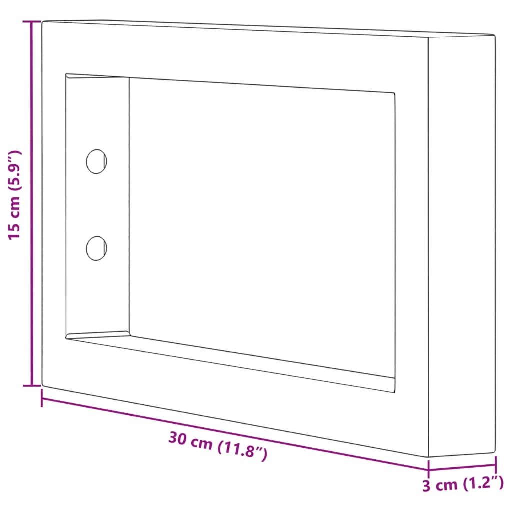 Suporturi de raft pentru lavoar 2 buc., alb dreptunghiular otel, mărime 15x30 cm - imagine 9