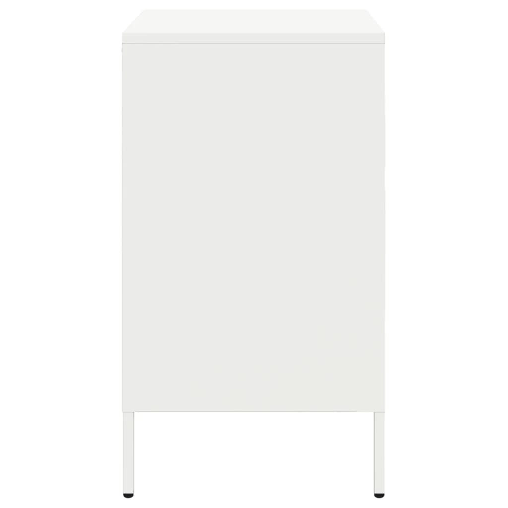 Noptiera, alb, 36x39x68 cm, otel laminat la rece — imaginea 7