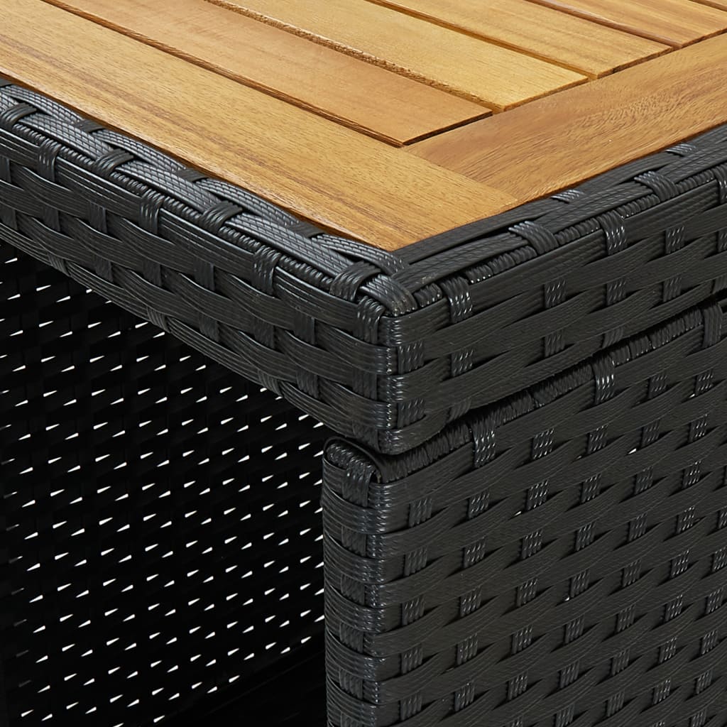 Set mobilier bar de gradina cu perne, 3 piese, negru, poliratan — imaginea 7